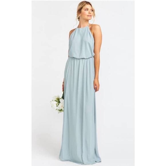 Show Me Your MuMu Heather Halter Dress Silver Sage Crisp XL NWT - Picture 7 of 9